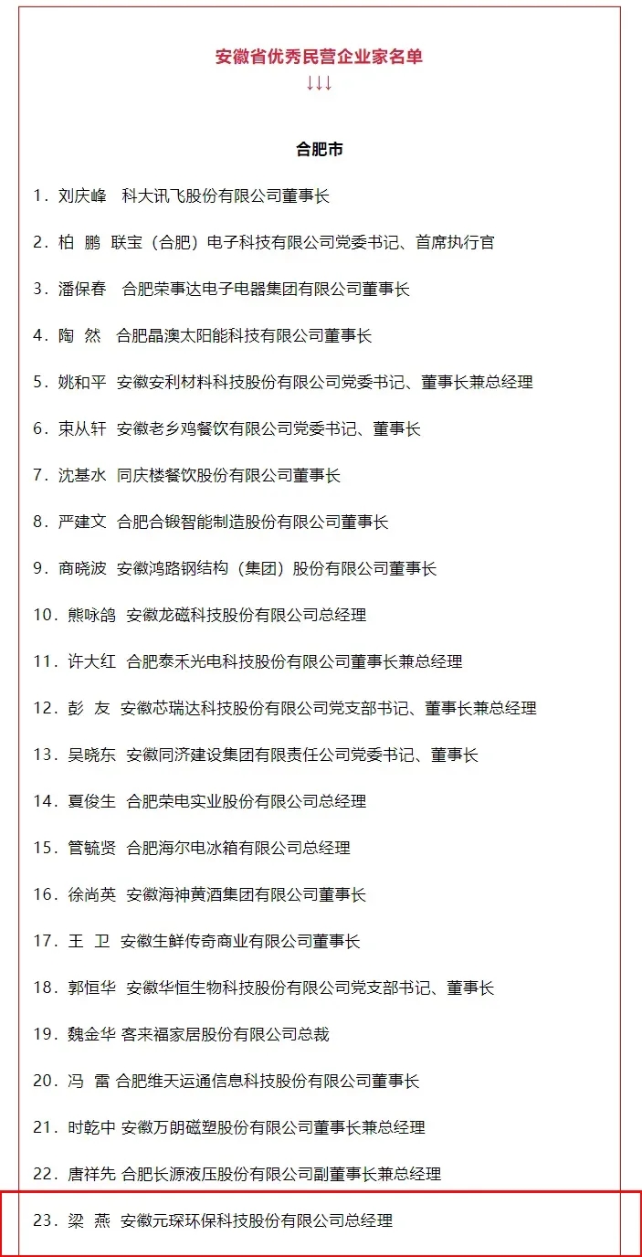 喜訊！元琛科技總經(jīng)理梁燕被授予“安徽省優(yōu)秀民營(yíng)企業(yè)家”稱(chēng)號(hào)